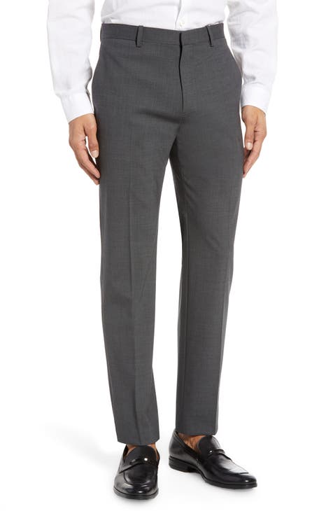 Men's Grey Linen Tailored Suit Pants