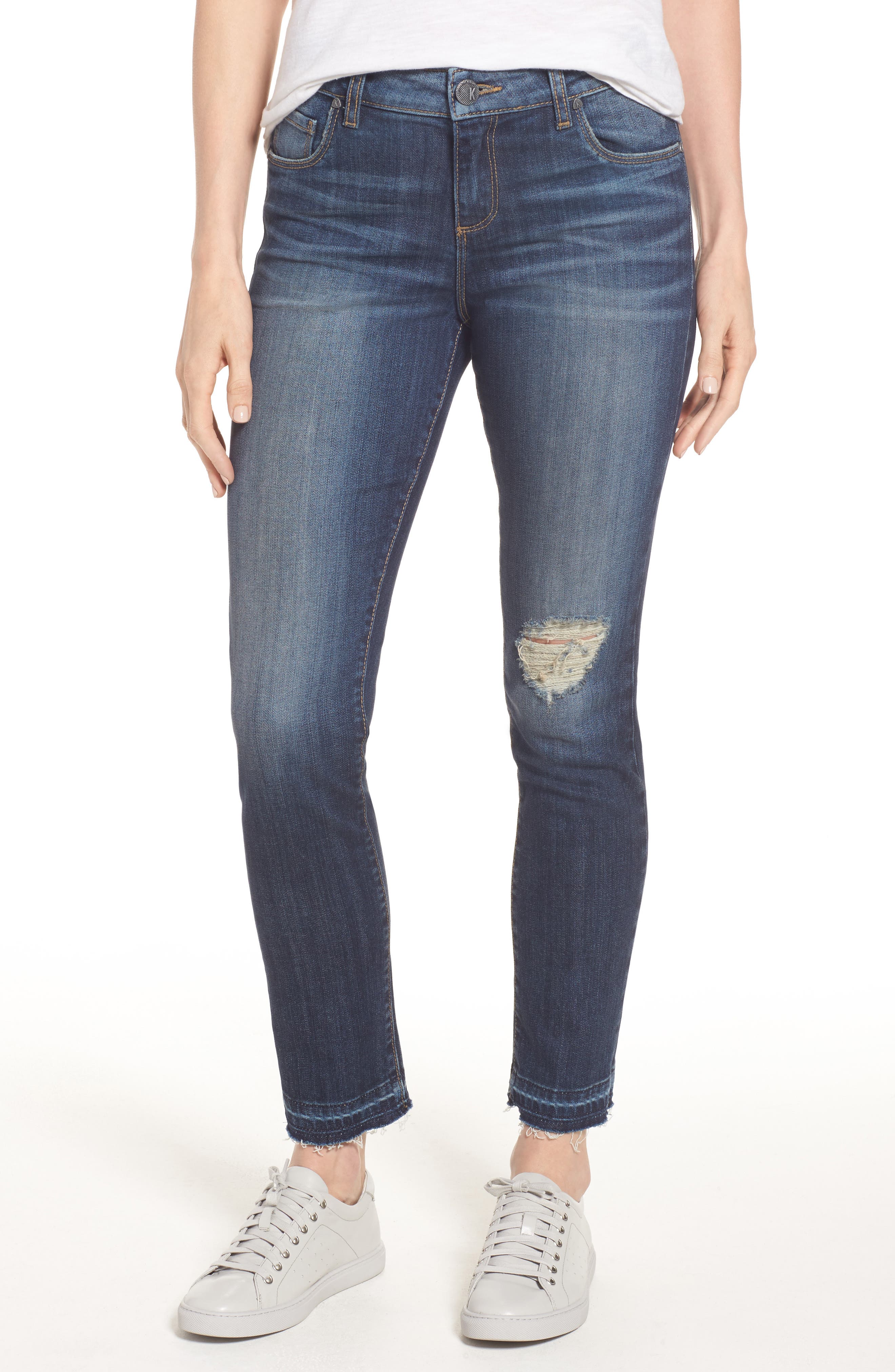 KUT From The Kloth Ripped Reese Straight Leg Ankle Jeans (Musical ...