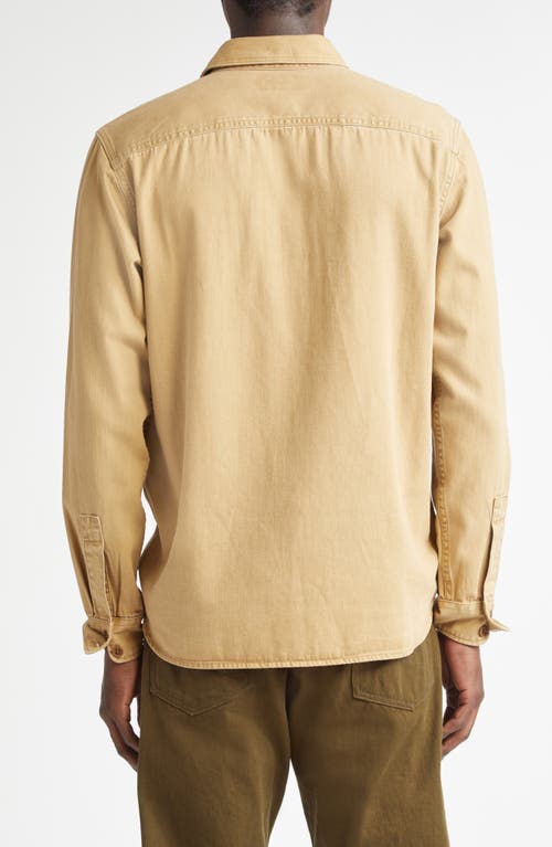 Shop Double Rl Cotton Twill Button-up Work Shirt In Faded Tan