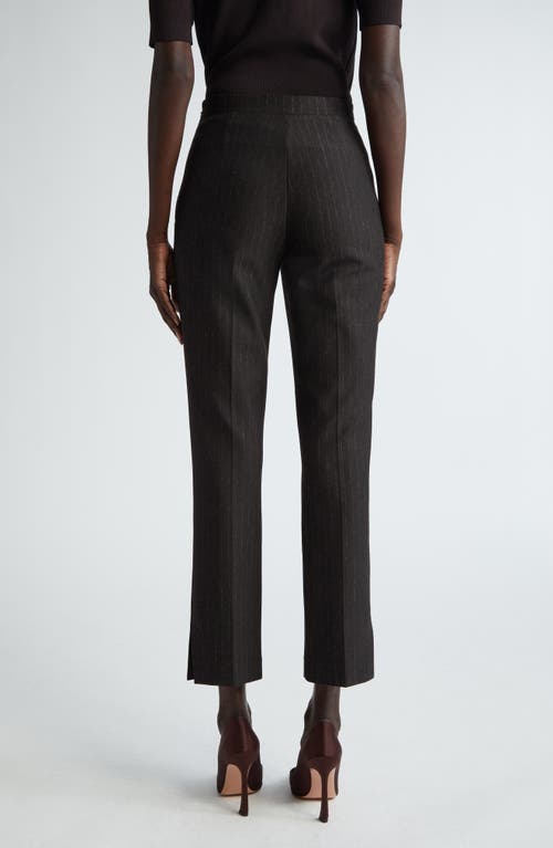 Shop St John St. John Collection Pinstripe Jersey Ankle Pants In Mocha