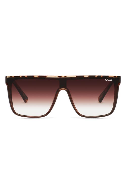 Quay Australia Night Fall 52mm Gradient Flat Top Sunglasses in Tort Fade /Brown Fade Lens