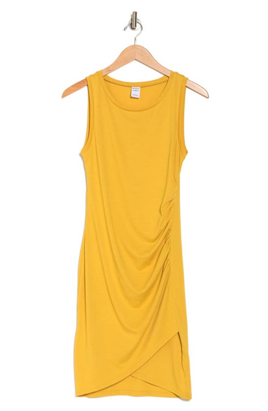 Shop Melrose And Market Leith Ruched Body-con Sleeveless Dress In Olive Sauterne