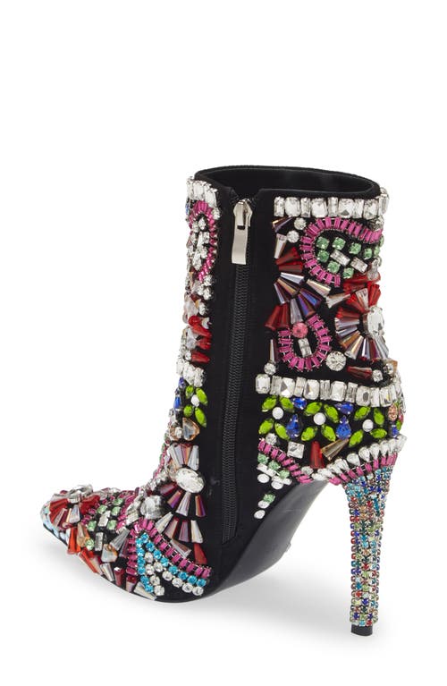 Azalea Wang Holly Embellished Pointed Toe Bootie In Silver