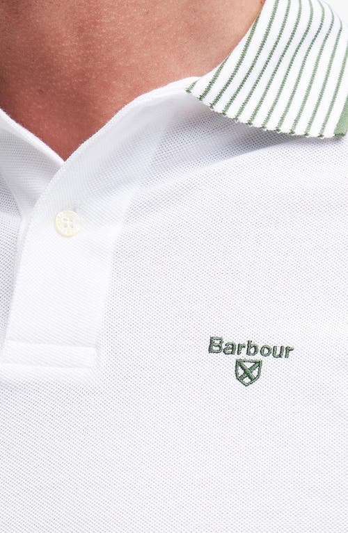 Shop Barbour Denwick Polo Shirt In White