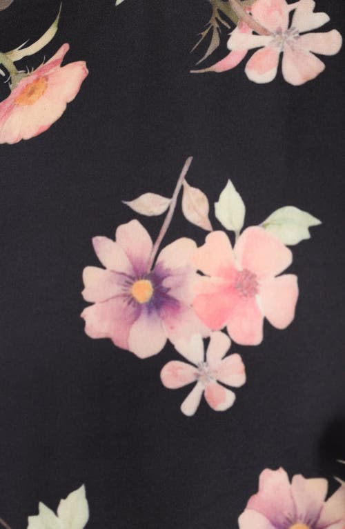 Petal And Pup Petal & Pup Emillia Floral Print Long Sleeve Minidress In Black