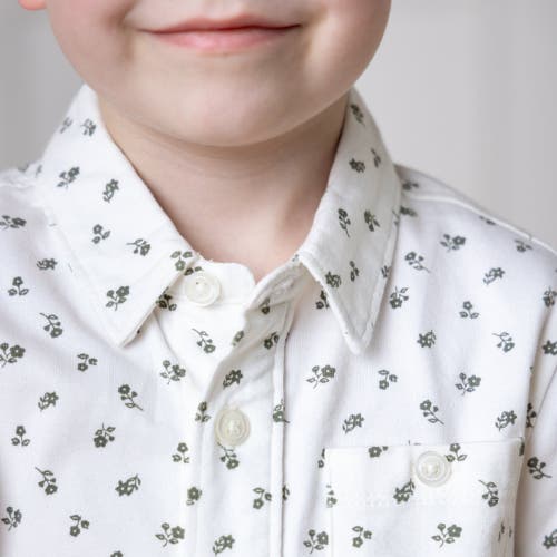 Shop Hope & Henry Boys' Organic Jersey Button Down Shirt, Kids In Provence Ditsy Floral