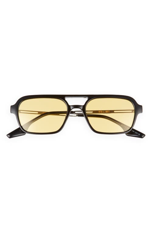 Fifth & Ninth Jordan 60mm Aviator Sunglasses In Black/yellow