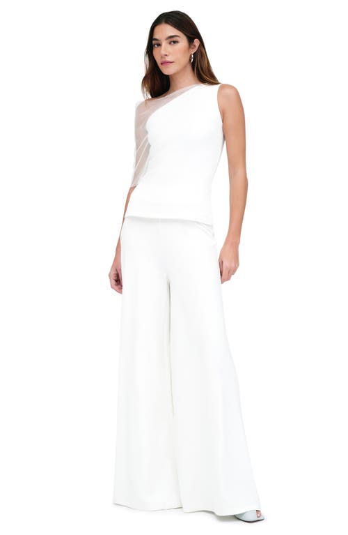 Shop Marcella Georgia Ponte Wide Leg Pants In Off White