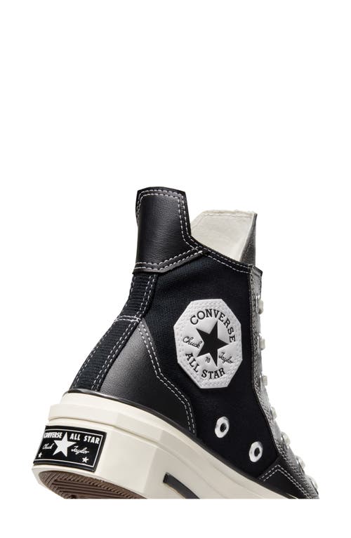 Shop Converse Gender Inclusive Chuck 70 De Luxe Square Toe Platform High Top Sneaker In Black/black/egret