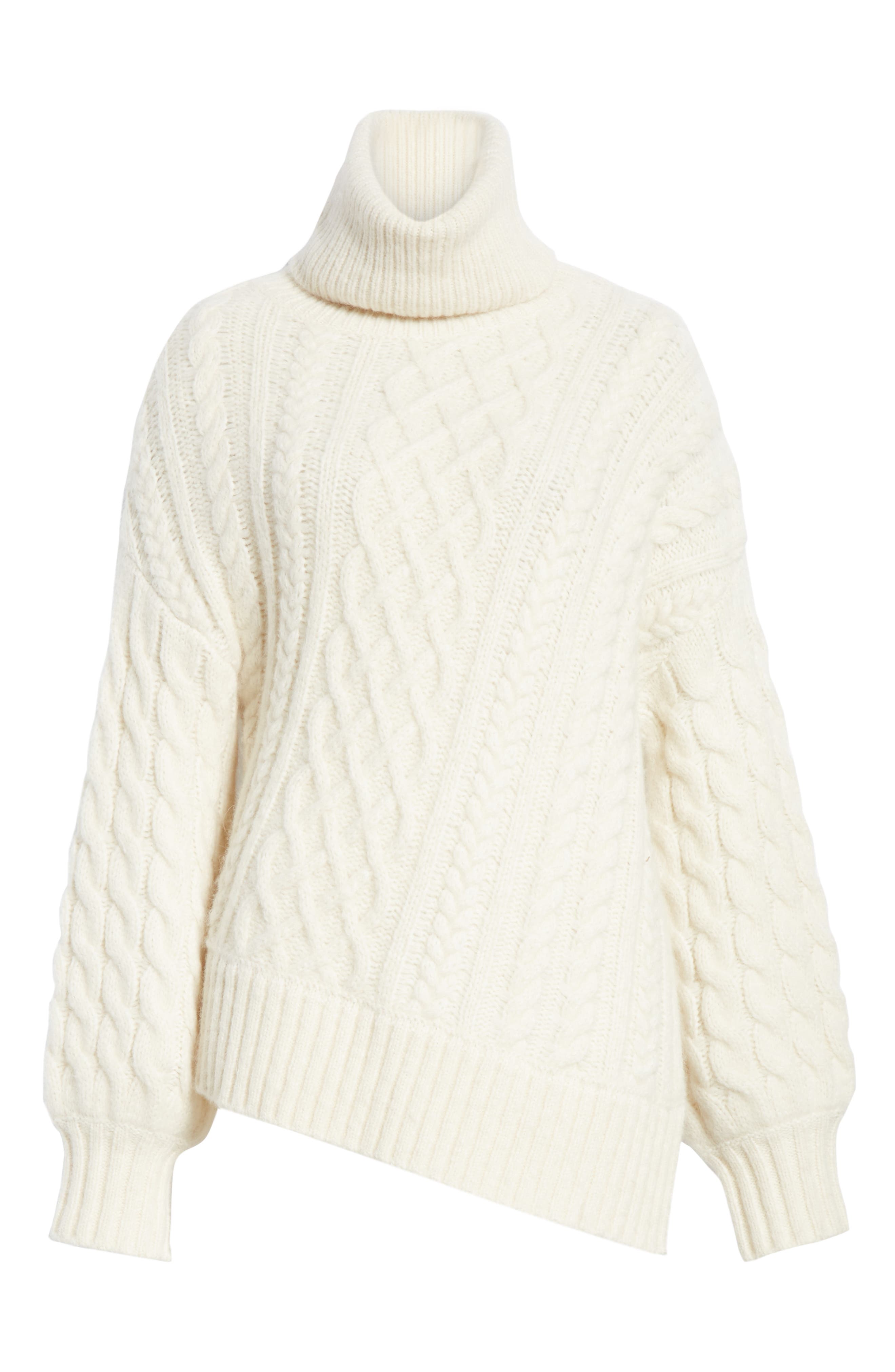 cable knit turtleneck sweater