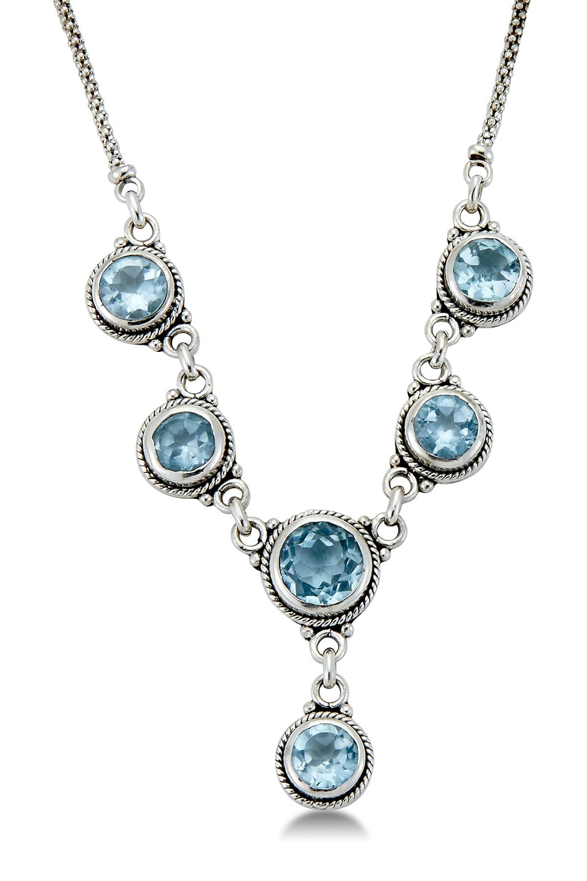 Samuel B Jewelry | Sterling Silver Blue Topaz "Y" Necklace | Nordstrom Rack