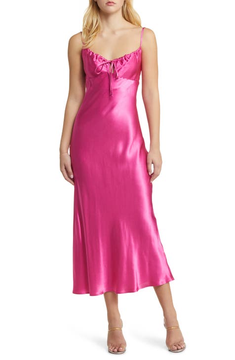 fartey Sleep Dress for Women Sexy V Neck Spaghetti Strap Lace Maxi Lingerie  Nightwear Loose Full Slip Long Tank Dresses 