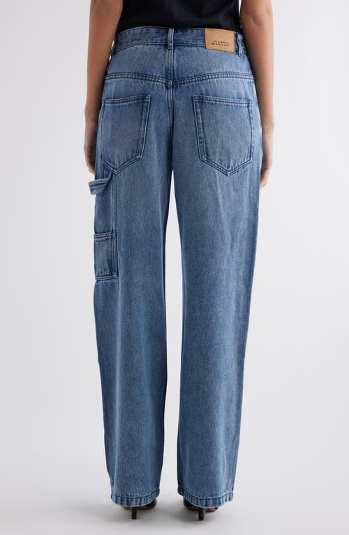 Shop Isabel Marant Bymara High Waist Straight Leg Carpenter Jeans In Light Blue