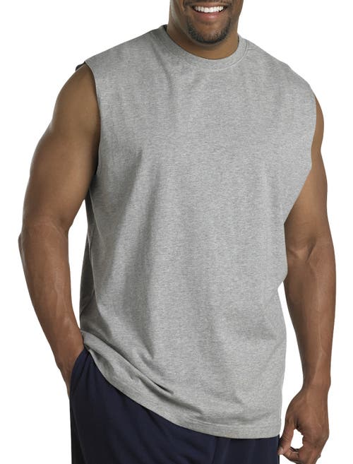 Shop Harbor Bay By Dxl Moisture-wicking Muscle T-shirt In Grey Hthr