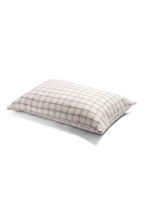 PIGLET IN BED Set of 2 Check Linen Pillowcases in Natural Check at Nordstrom