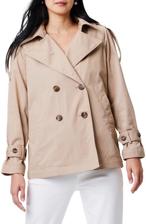 Femme Short Cotton Trench Jacket