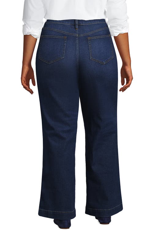 Lands' End Recover High Rise Wide Leg Blue Jeans In Royal Indigo