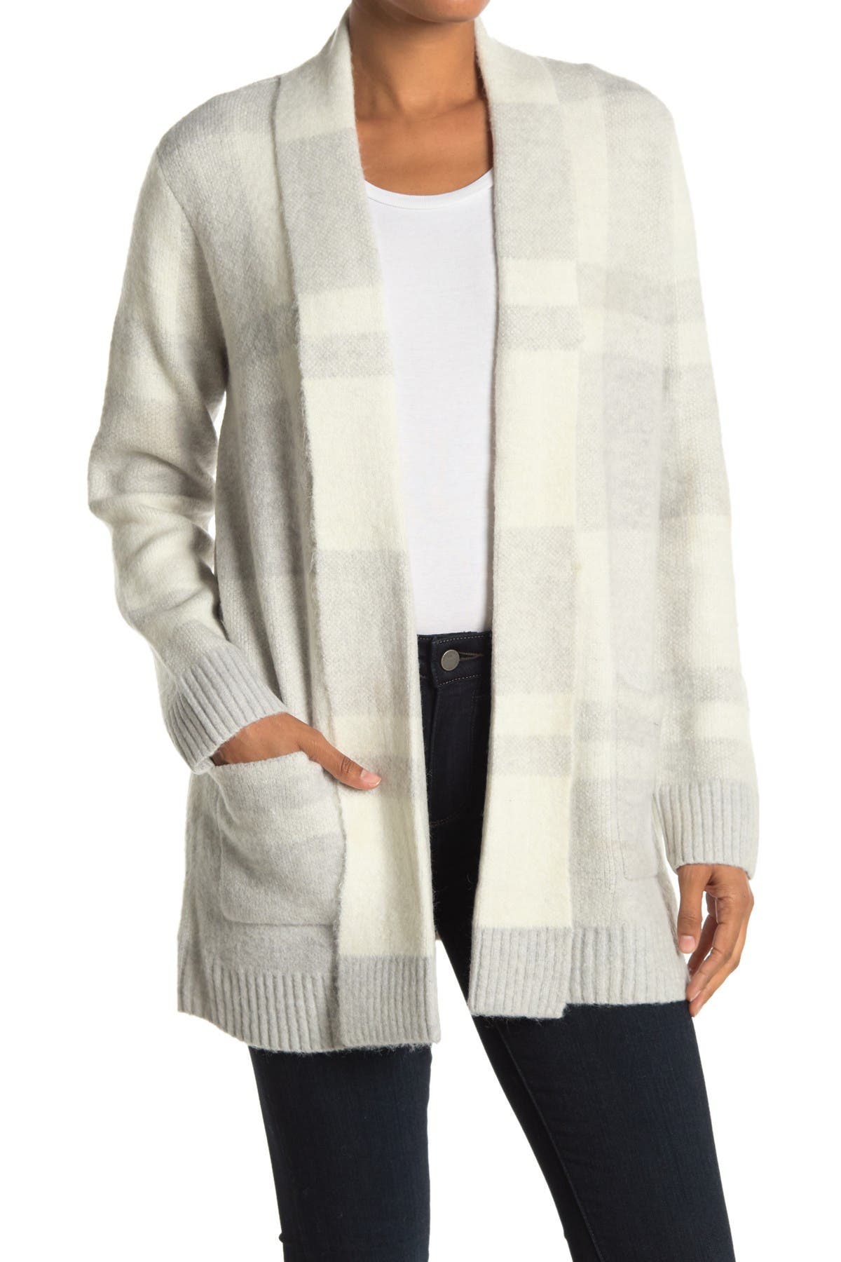 plaid shawl cardigan