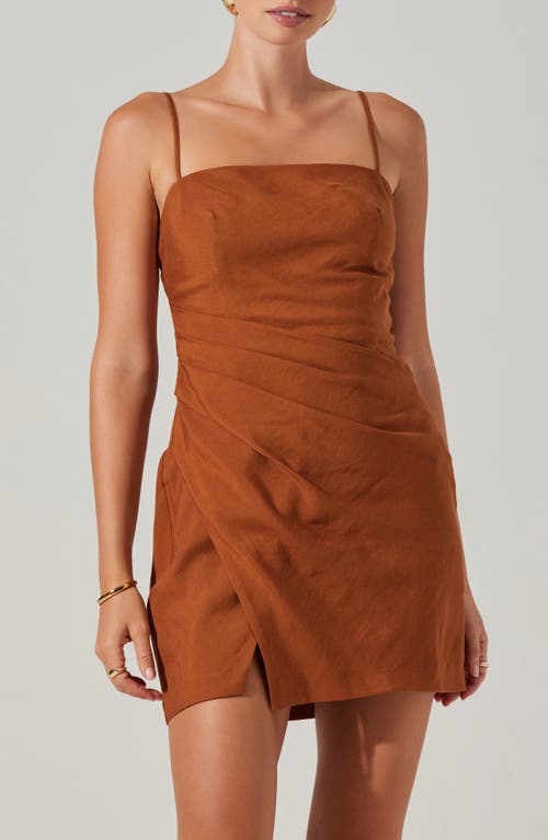 Shop Astr The Label Isadora Pleated Minidress In Brown