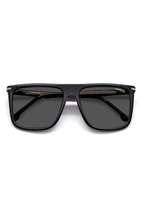 Carrera Eyewear Gradient Oversize Rectangular Sunglasses In Black Gold/grey