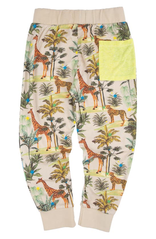 Miki Miette Kids' Beckham Safari Print Cotton Joggers In Safari