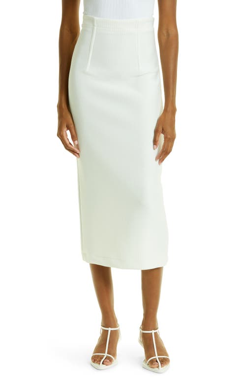 Kimberly Goldson Kelli Floral Print Midi Skirt in Off White