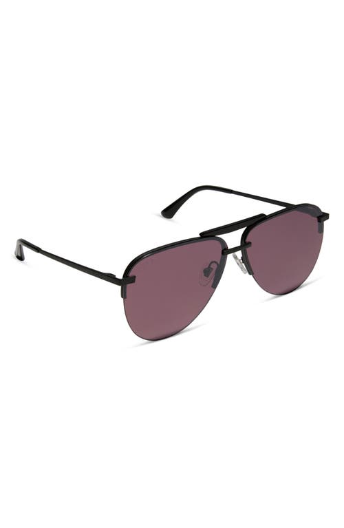 Diff Tahoe 63mm Oversize Aviator Sunglasses In Aubergine With Silver Flash