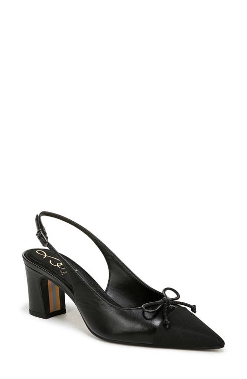 Shop Sam Edelman Willette Slingback Pointed Cap Toe Pump In Black