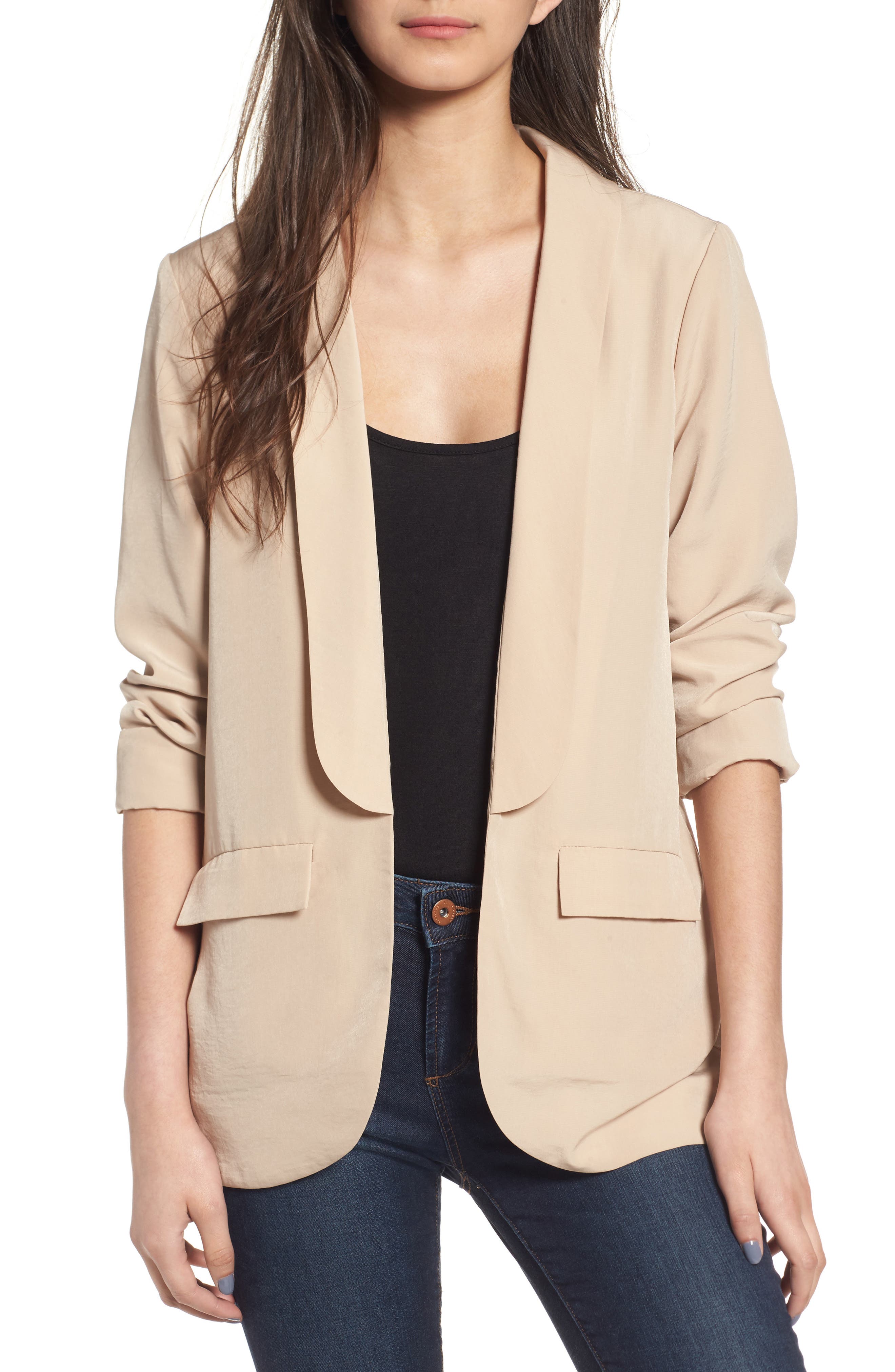4SI3NNA Long Satin Blazer Nordstrom