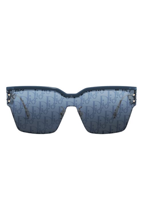 Shop Dior 'club M4u 00mm Shield Sunglasses In Shiny Blue/blue Mirror