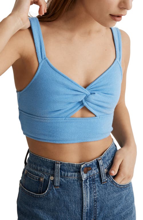 Madewell Cutout Knot Front Tank Top in Oasis Blue