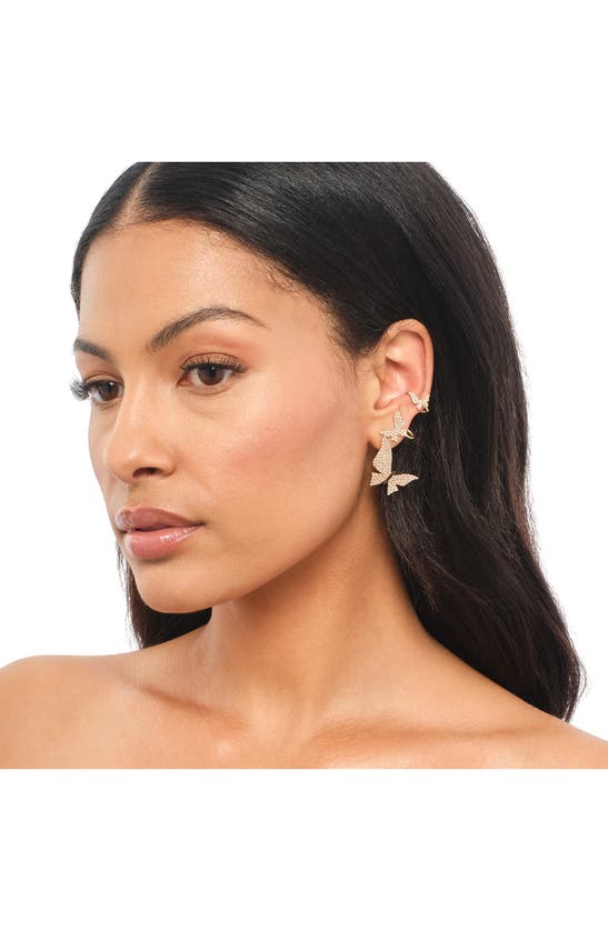 Lana Flawless Double Butterfly Ear Cuff In Yellow