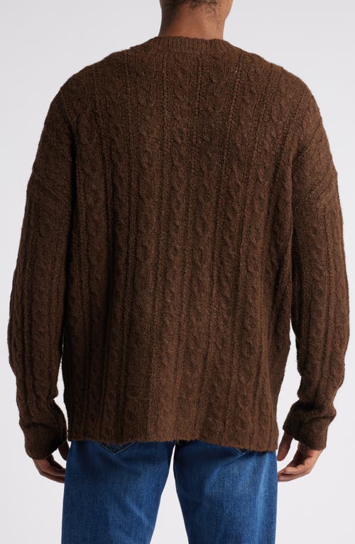 Shop Bp. Oversize Cable Stitch Cardigan In Brown Chestnut