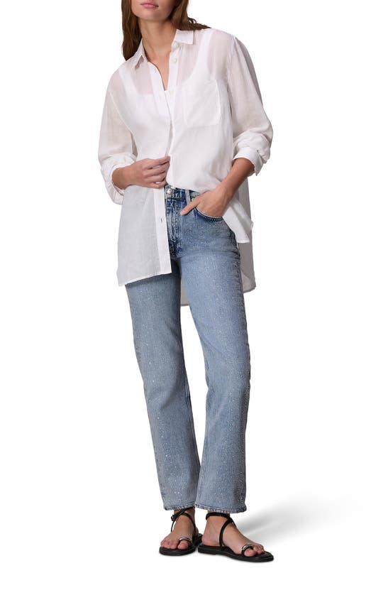 Shop Rag & Bone Maxine Linen Button-up Shirt In White
