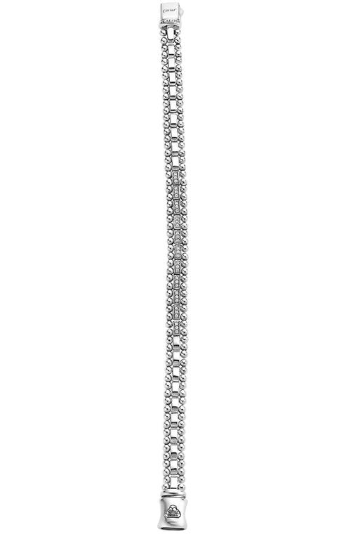 Shop Lagos Caviar Spark Diamond Link Bracelet In Silver/diamond