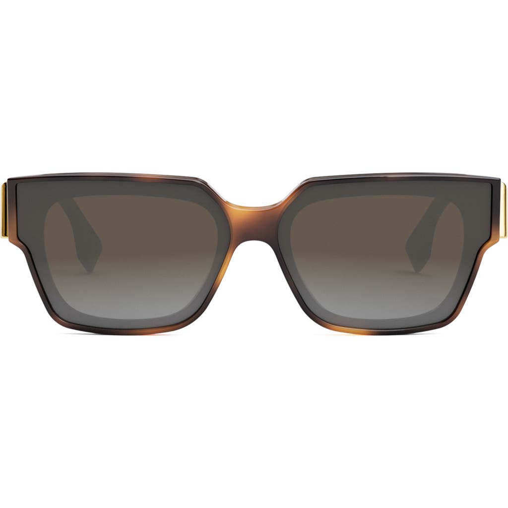 Fendi The  First 63mm Rectangular Sunglasses In Brown