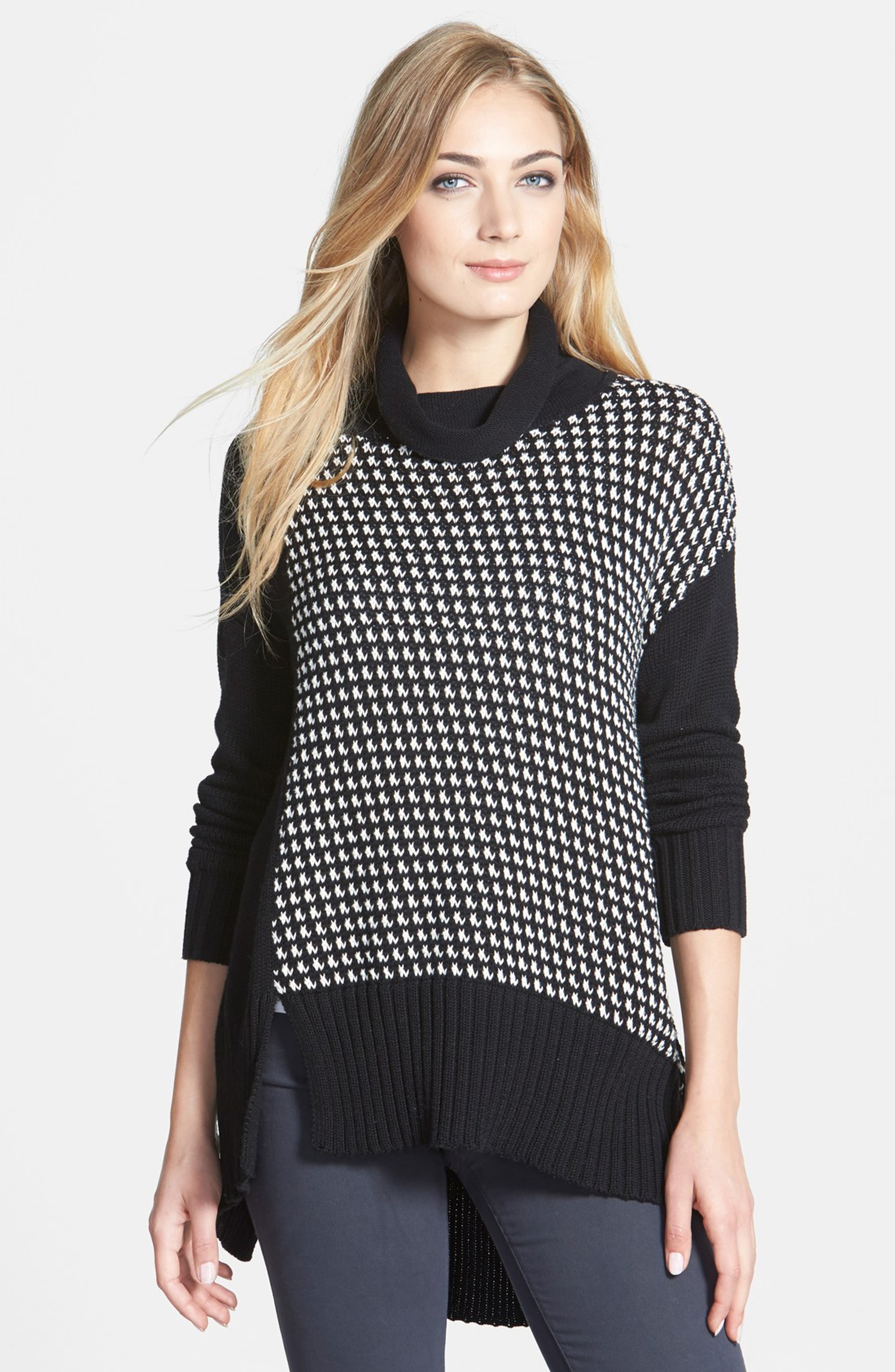 White + Warren Notch Hem Cowl Neck Sweater | Nordstrom