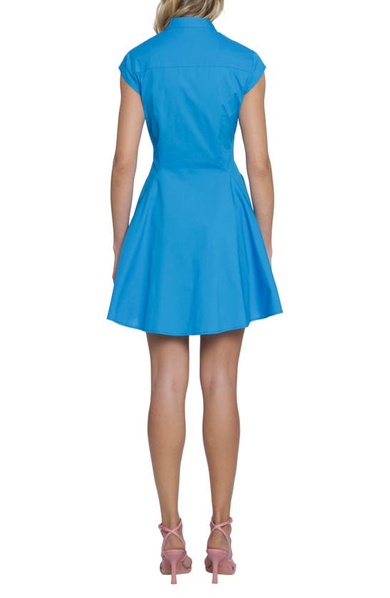 Shop Donna Morgan For Maggy Cap Sleeve Fit & Flare Shirtdress In Malibu Blue