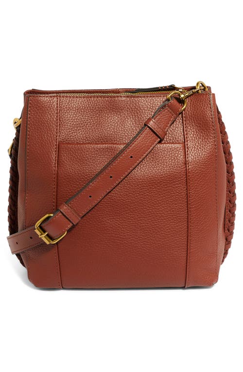 American Leather Co. Luca Triple Pocket Leather Crossbody Bag In Brandy Smooth