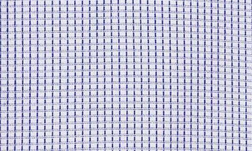 David Donahue Slim Fit Microcheck Dress Shirt In White/blue