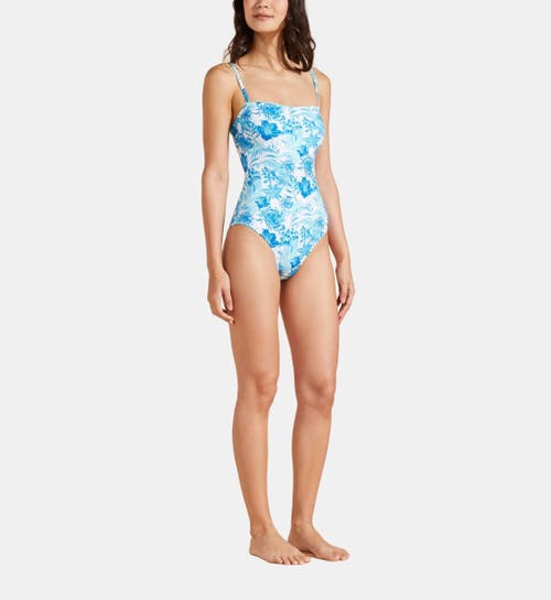 Vilebrequin Tahiti Flowers Jersey One-piece Swimsuit In Blanc