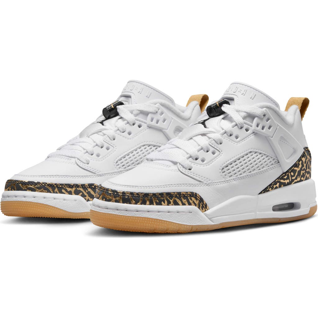 Nike Kids' Spizike Low Sneaker In White/ Gold/ Sail/ Black