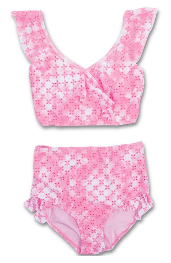 Shop Shade Critters Kids' Bubble Gum Pink Eyelet Two-piece Swimsuit