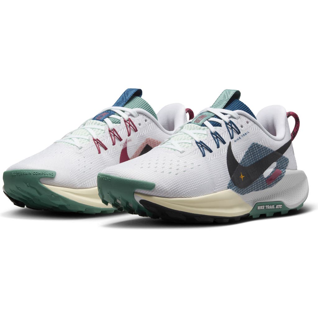 Nike Reactx Pegasus 5 Trail Running Shoe In White/blue/cedar
