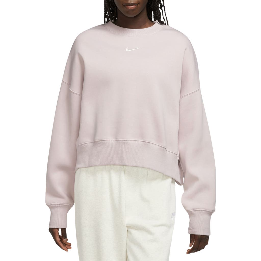 Shop Nike Phoenix Fleece Crewneck Sweatshirt In Pale Violet/sail