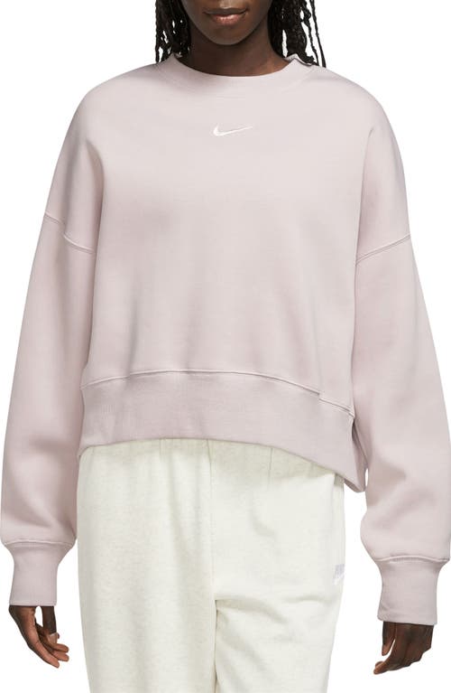 Shop Nike Phoenix Fleece Crewneck Sweatshirt In Pale Violet/sail