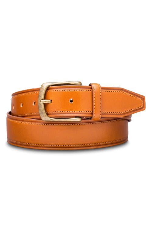 Bosca Palermo Leather Belt in Saddle