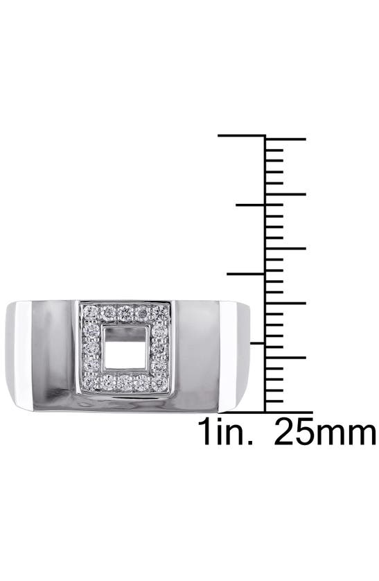 Shop Delmar Diamond Square Ring In Silver