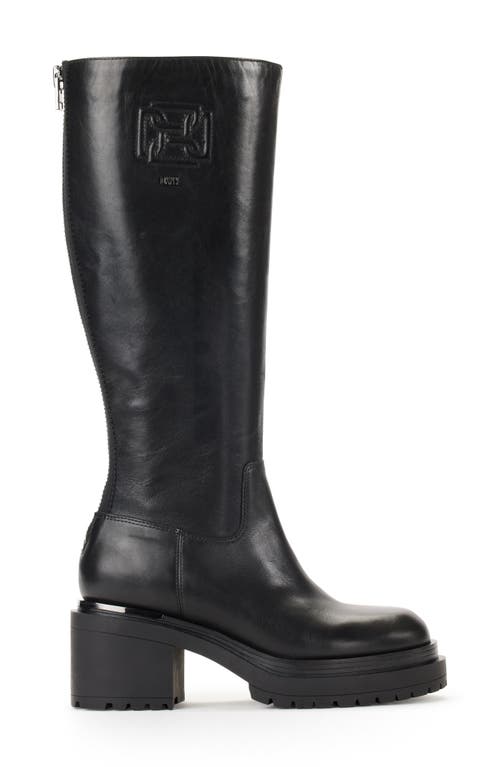 Dkny Paloma Logo Knee High Platform Boot In Black