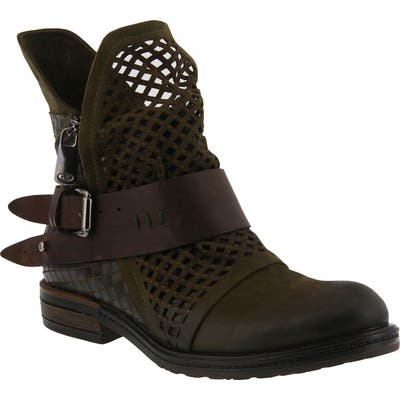 Spring Step Gavotta Cutout Boot - Green